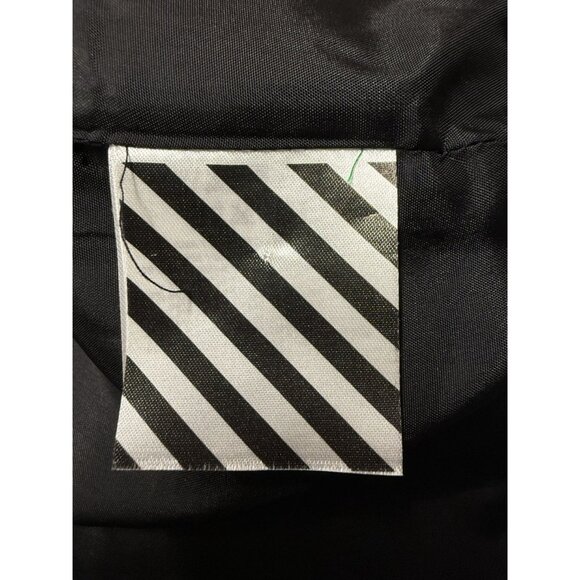 Off-White Black & White Striped Varsity Jacket S Virgin Wool Blend - Picture 10 of 14